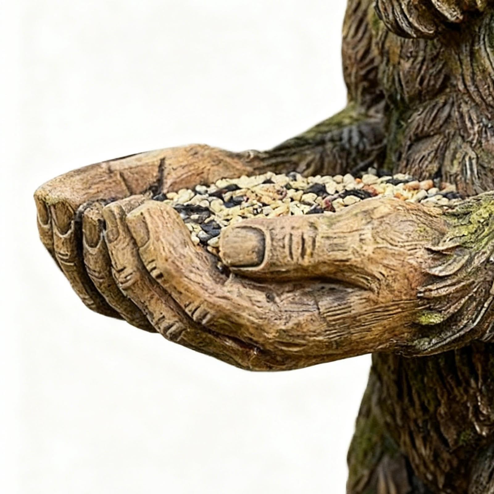 Bird Feeder – Garden Sculpture Wild Bird Feeding Station for Outdoor Landscapes | Ręcznie malowana żywica z powłoką odporną na warunki atmosferyczne i głęboką bazą z nasionami na backyards, patio
