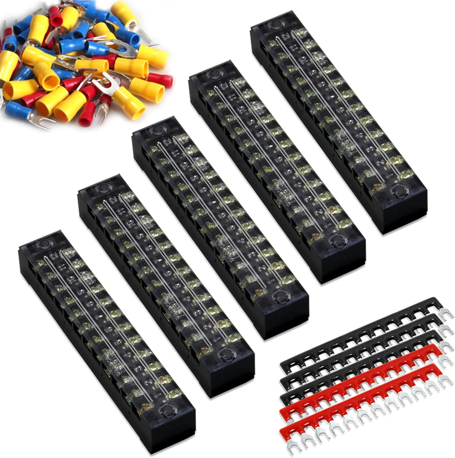 MILAPEAK Terminal Block and Strip 5pcs 12 Position 600V