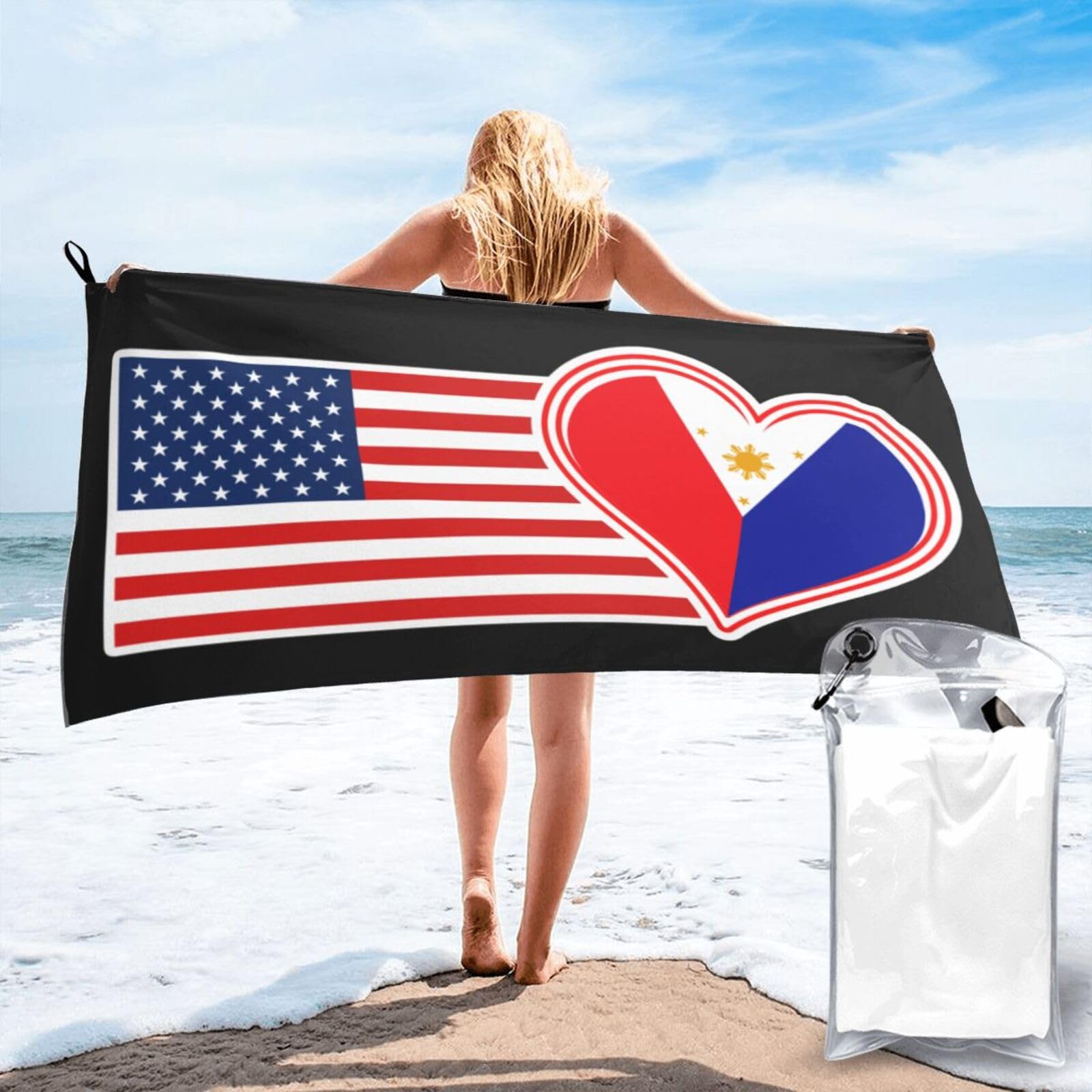Drap de bain pour voyage et natation compact serviette plage USA Philippines