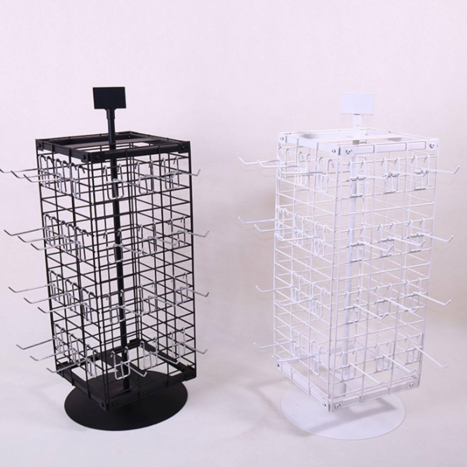 Rotating Display Rack de Exhibidor Giratorio Portátil Organizador de Mostrador con Marco Resistente Soporte para Presentación de Bisutería y Adornos, Negro
