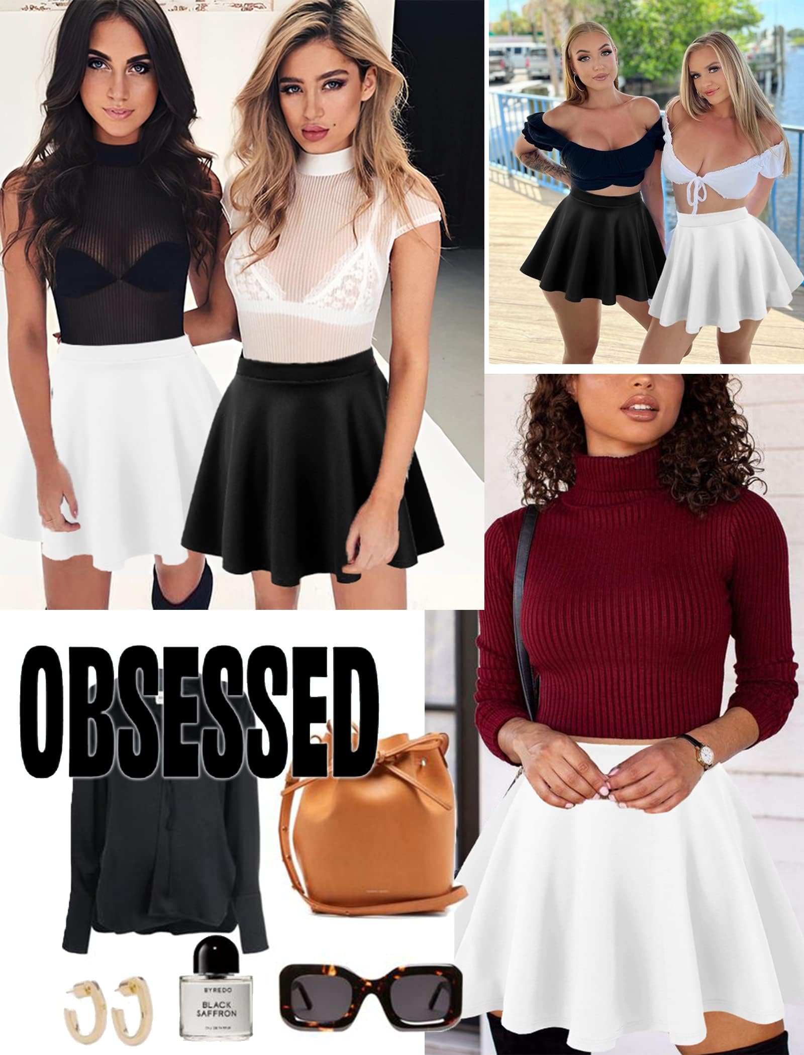 Avidlove Damska mini spódniczka, seksowna spódnica, wysoka talia, krótka spódnica, elegancka, plisowana spódnica, elastyczna, basic, casualowa, do noszenia na co dzień, spódnica tenisowa