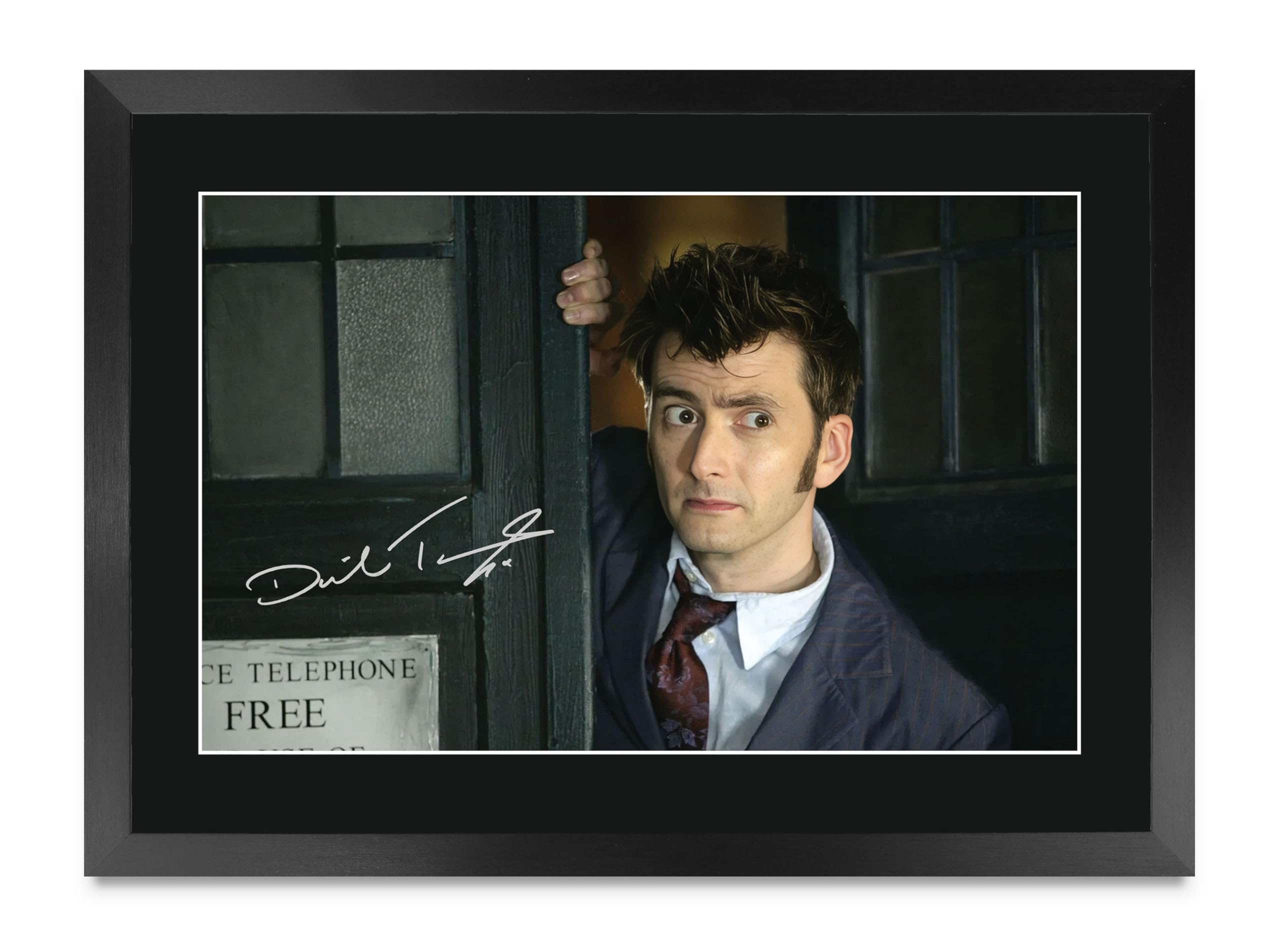 HWC Trading David Tennant Dr Who Gifts Printed Signed Autograph Picture for TV Show Fans - A3 Framed (ID-006178)