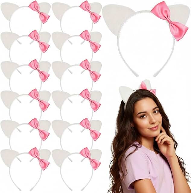 Kitty cat ears headbands gift set image