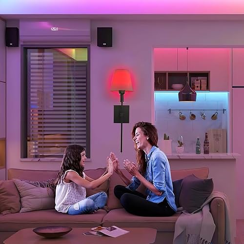 Miniatura 5 de Juego de 2 lámparas de pared con pilas, no con cableado, lámpara de pared con batería con foco regulable a distancia, fácil de instalar, sin cables,