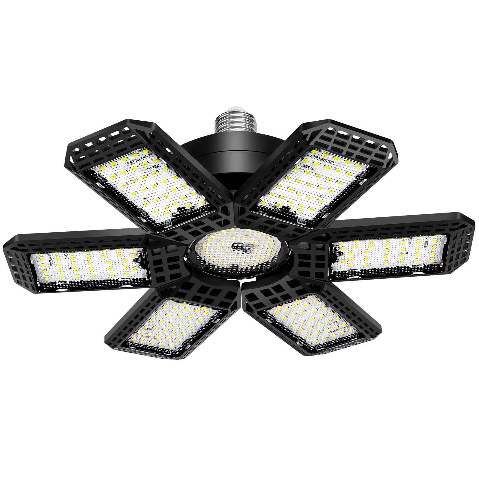 Garage Light, 200W LED Shop Lights, E26/E27 LED Garage Light Super Bright LED Garage Ceiling Lights with 6+1 Deformable Panels Garage Lighting for Warehouse, Workshop, Basement, Garage