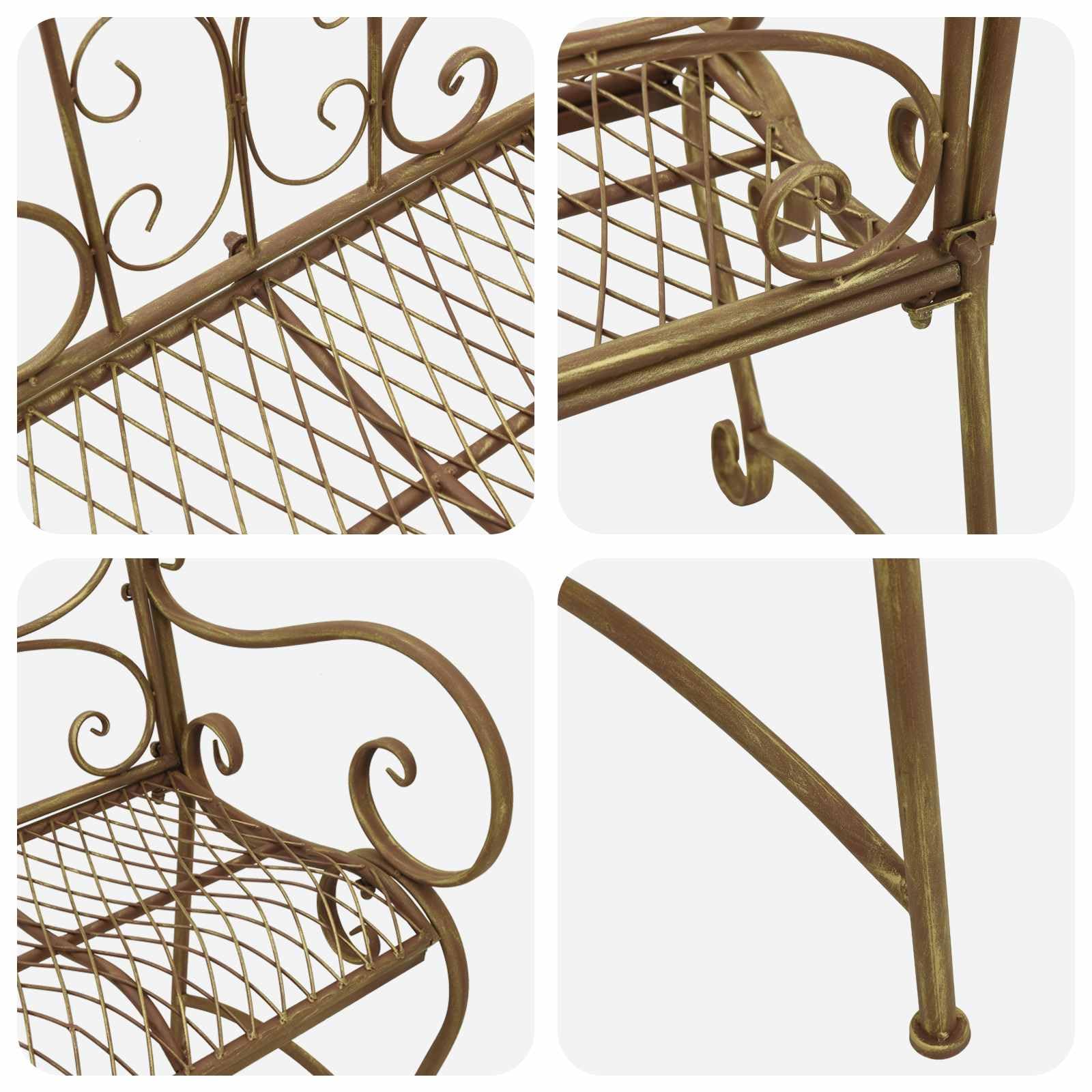 Fengshui Ławka stalowa 2-osobowa 114 cm antyczny brąz