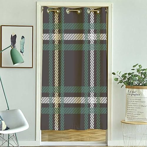 Miniatura 3 de Cortinas oscuras para dormitorio, cortinas a cuadros gris claro para armario, puerta sin puerta, decoración de interiores de 60 pulgadas de ancho x