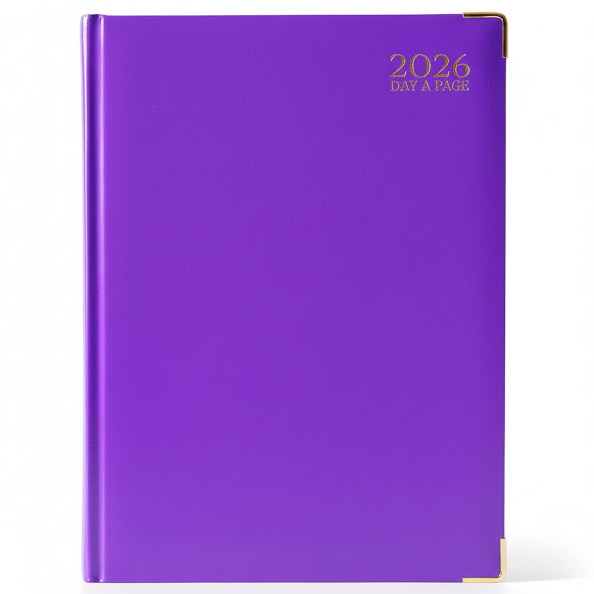 AIBULO 2026 A4 Diary – Day a Page | Purple Hardback Daily Planner | Large Academic & Office Organiser | UK Holidays | Global Info | Notes Pages | Scheduler for School, Work & Personal Use