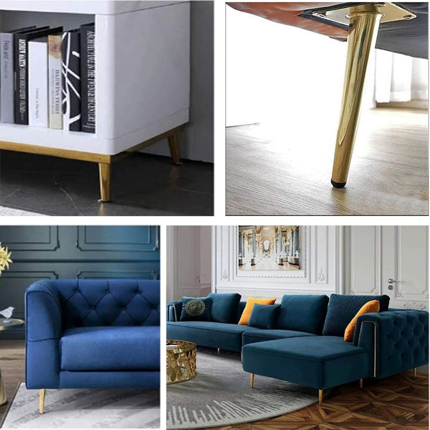 Heavy Duty Table Legs, DIY Furniture Metal Legs,Set of 4 Interchangeable Furniture Legs, Metal Table Legs,Oblique Cone Bathroom Cabinet Legs,Furniture Support Legs, for Coffee Tabl