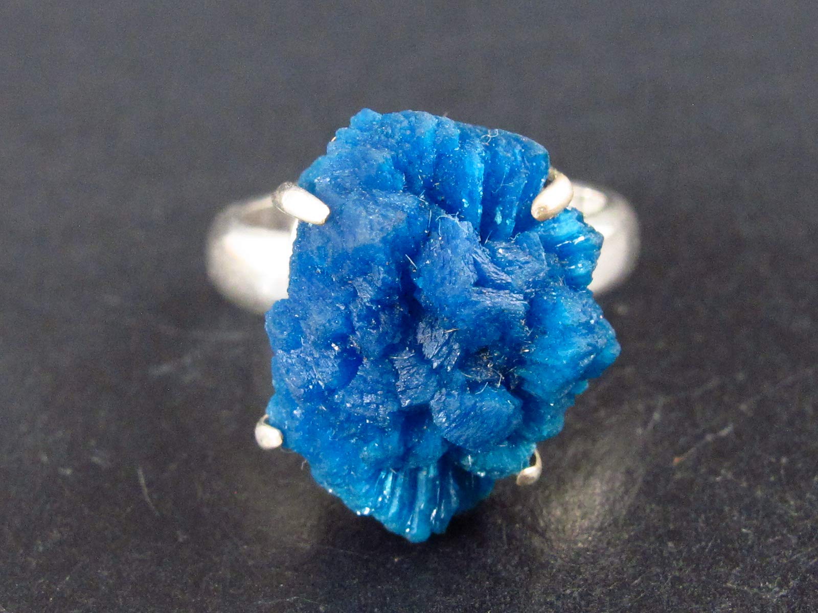 The Russian Stone Cavansite Ring in Sterling Silver from India - Size 9