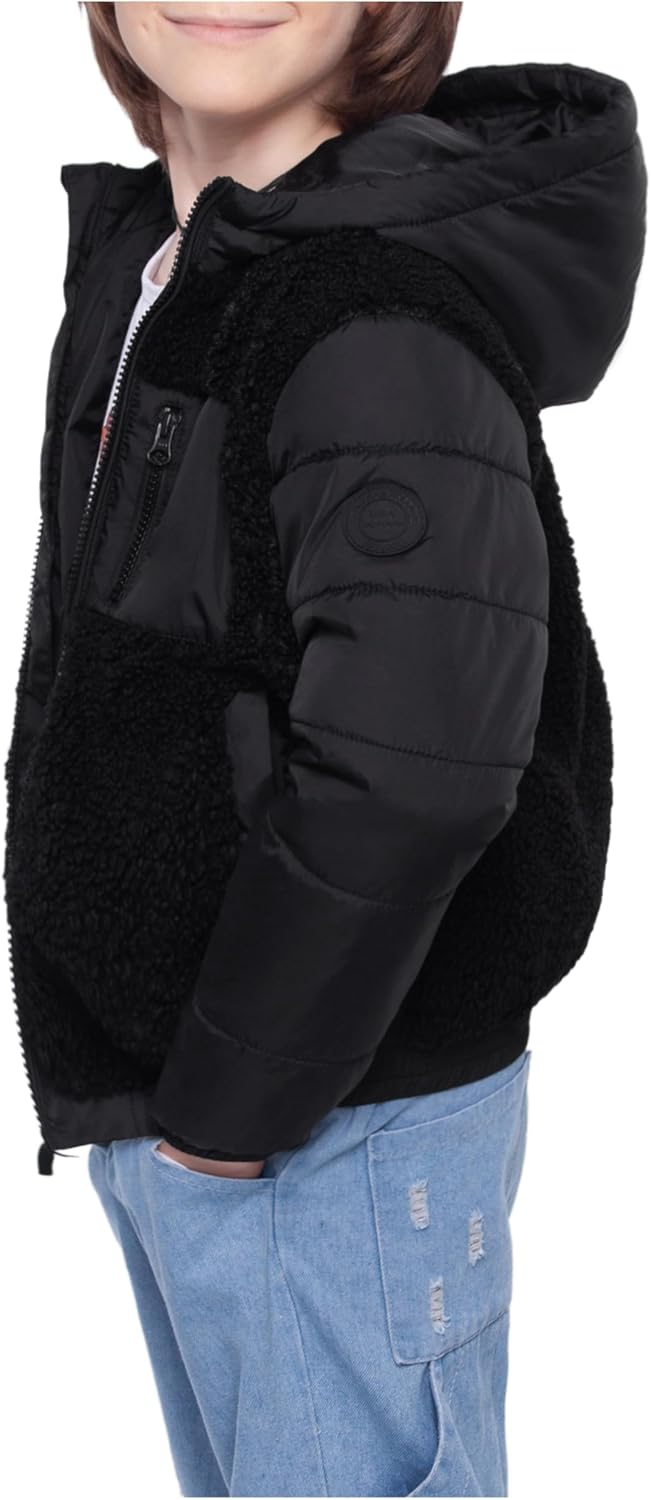 Rokka&Rolla Boys' Water-Resistant Teddy Sherpa Puffer Jacket - Image 4