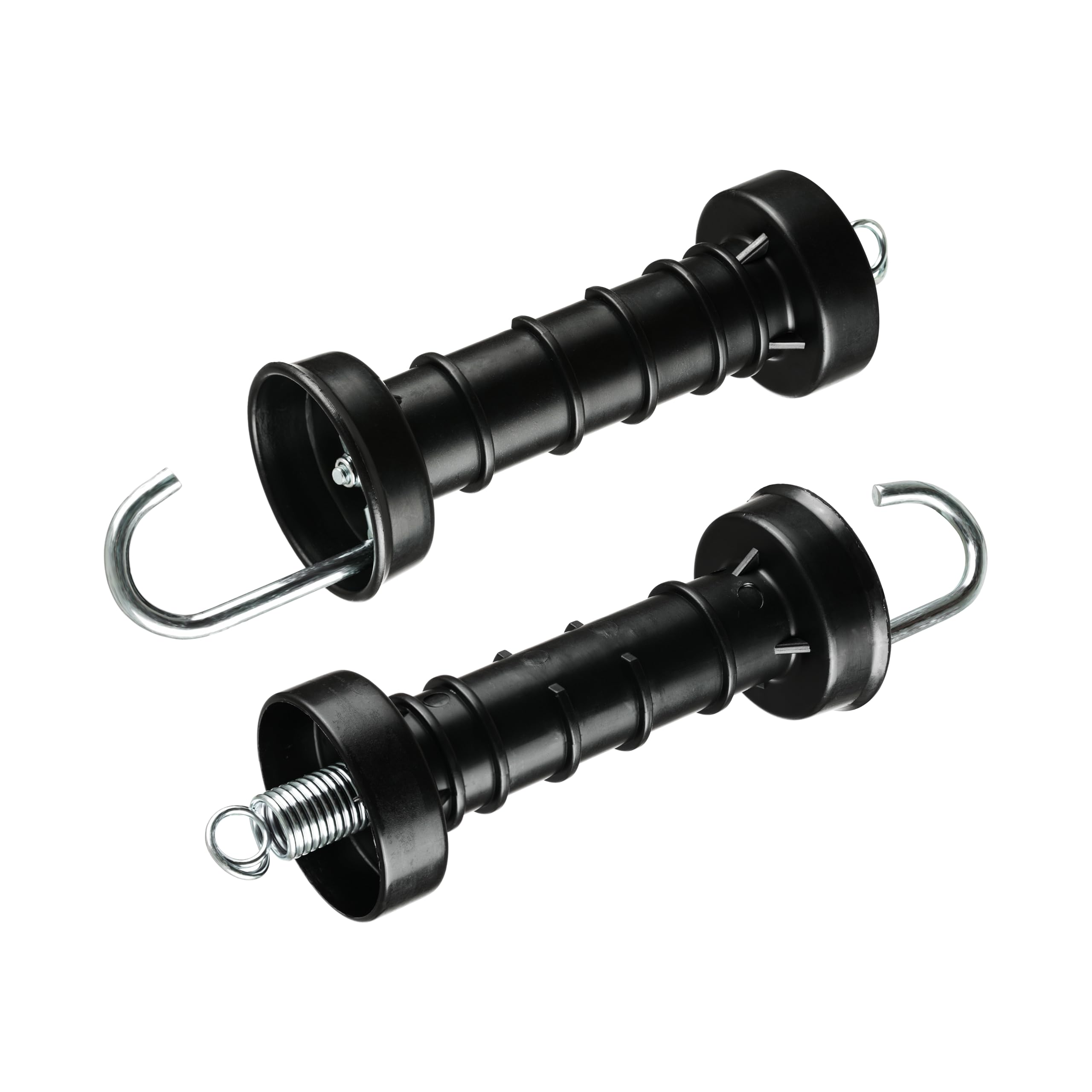 Manijas para Puerta de Valla Eléctrica Negras, Manija Aislada de Plástico Heavy Duty con Gancho Recto Galvanizado