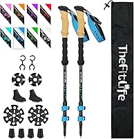 TheFitLife Carbon Fiber Trekking Poles: Ultralight Collapsible Hiking Walking Sticks with Cork Grips & EVA Foam for Backpacking Camping