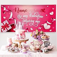 Vista 158 de Cartel de fondo personalizado para el día de San Valentín, decoración de San Valentín, letrero de vinilo con texto en inglés "Be My Valentine
