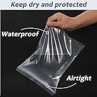 Vista 5 de 20 PCS Bolsas de Plástico con Cierre Zip de Polietileno Transparente Grandes de 18" x 23" Gruesas de 4 Mil, Bolsas con Cierre Recerrable Resistente