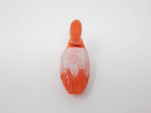 Miniatura 4 de Estatua de madera tallada a mano de flamenco rosa, estatua para decoración del hogar, pequeña escultura de jardín de césped y patio