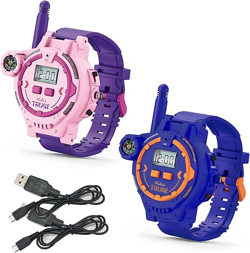 Walkie Talkie recargable para niños, radio bidireccional Walky Talky con linterna para niños, juego al aire libre, interfono, juego de juguete y