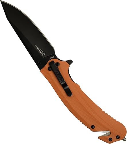 Miniatura 7 de Kershaw Outlier Tactical Karambit Cuchillo Barricade Naranja Multifunción Rescue Pocket Knife