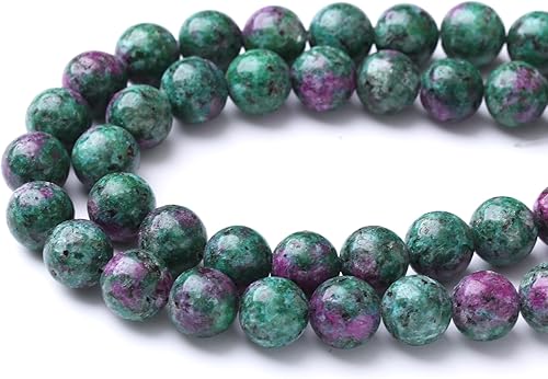 Miniatura 2 de Cuentas sueltas redondas rojas y verdes de 0.236 pulgadas, cuentas de gemas naturales, cuentas de piedra de energía de cristal para hacer joyas,