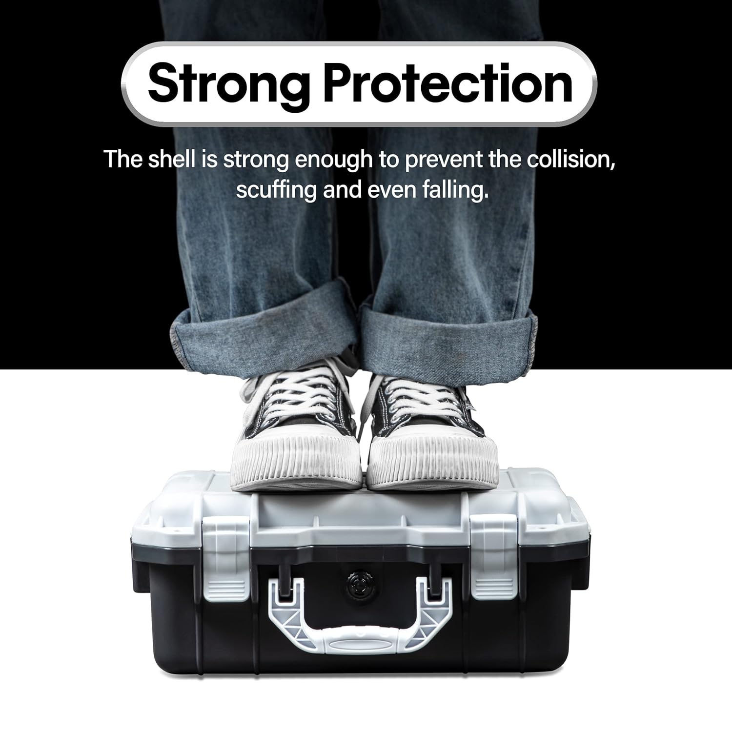 DEVASO Carrying Case for Nintendo Switch, Professional Deluxe Waterproof Travel Bag Soft Lining Hard Case for Nintendo Switch OLED Model Console Pro Controller & Accessories (Black&White) - Image 4