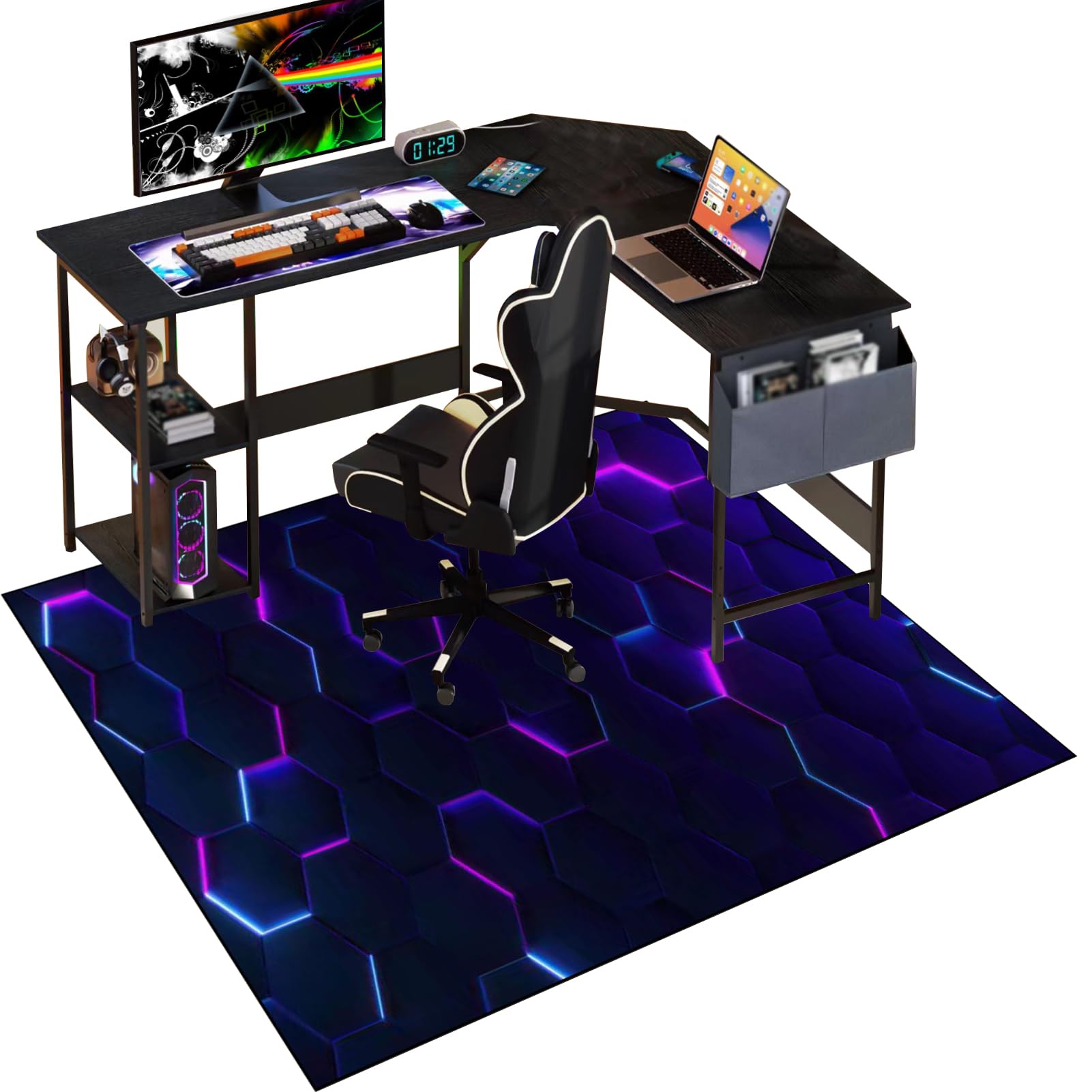 Gaming Chair Mat Non-slip 100 x 140 cm Floor Protector for Carpets and Hard Floor Surfaces, Hard Floor Protector Mat for Gaming and Office Chairs, Office Chair Mat for Carpeted and Hardwood Floor — image 1