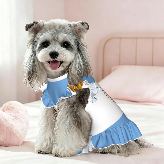 Foto 6 de 7 de Ropa para mascotas de la bandera argentina S para perros pequeños, bonito traje de verano para cachorros