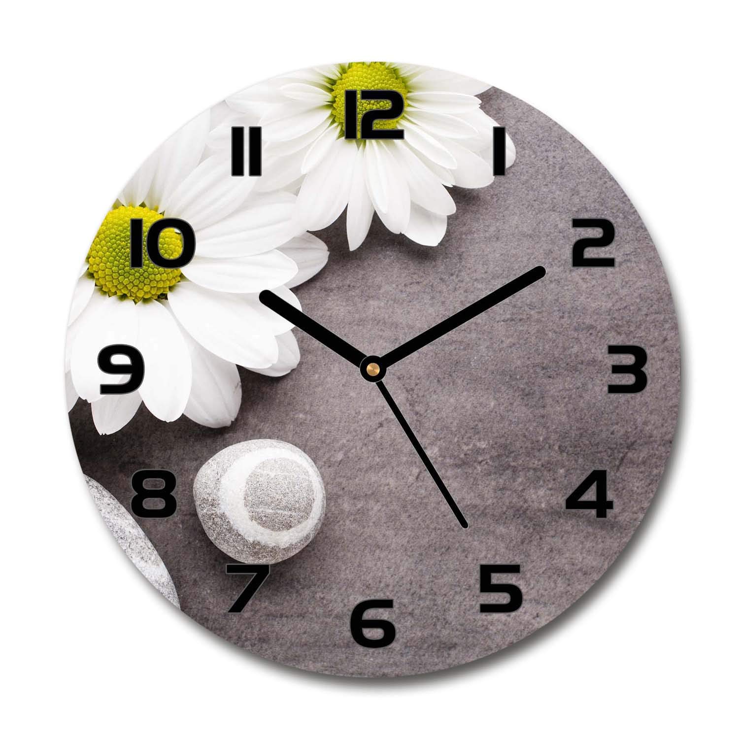 Horloge en verre de sécurité Tulup 60x60cm - Impression haute définition Gerbera