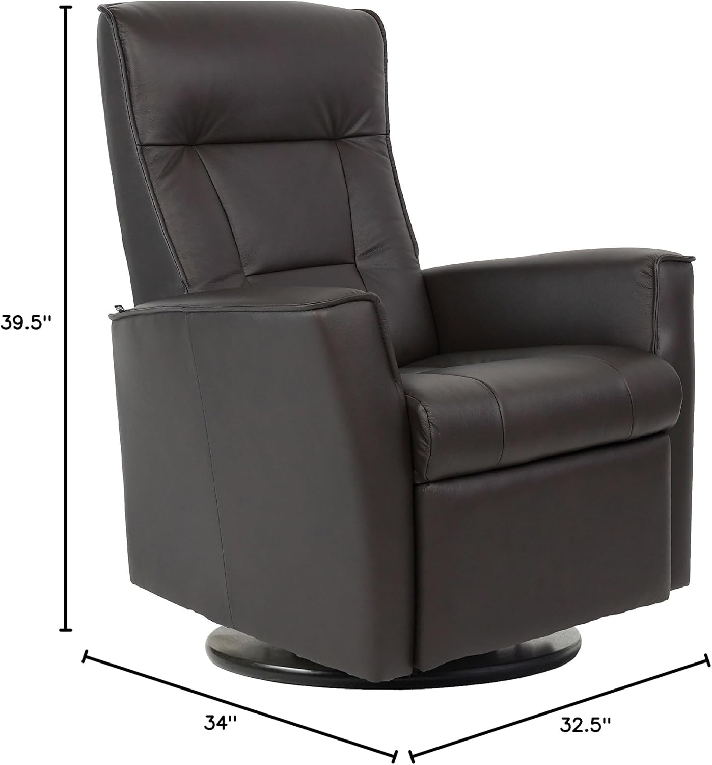 Fjords Ulstein Recliner with dimensions labeled