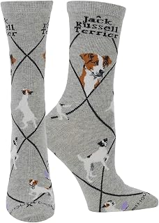 WHD Jack Russell Terrier Crew Socks for Women & Men | Gift for Dog Lovers, Cute Pet Socks