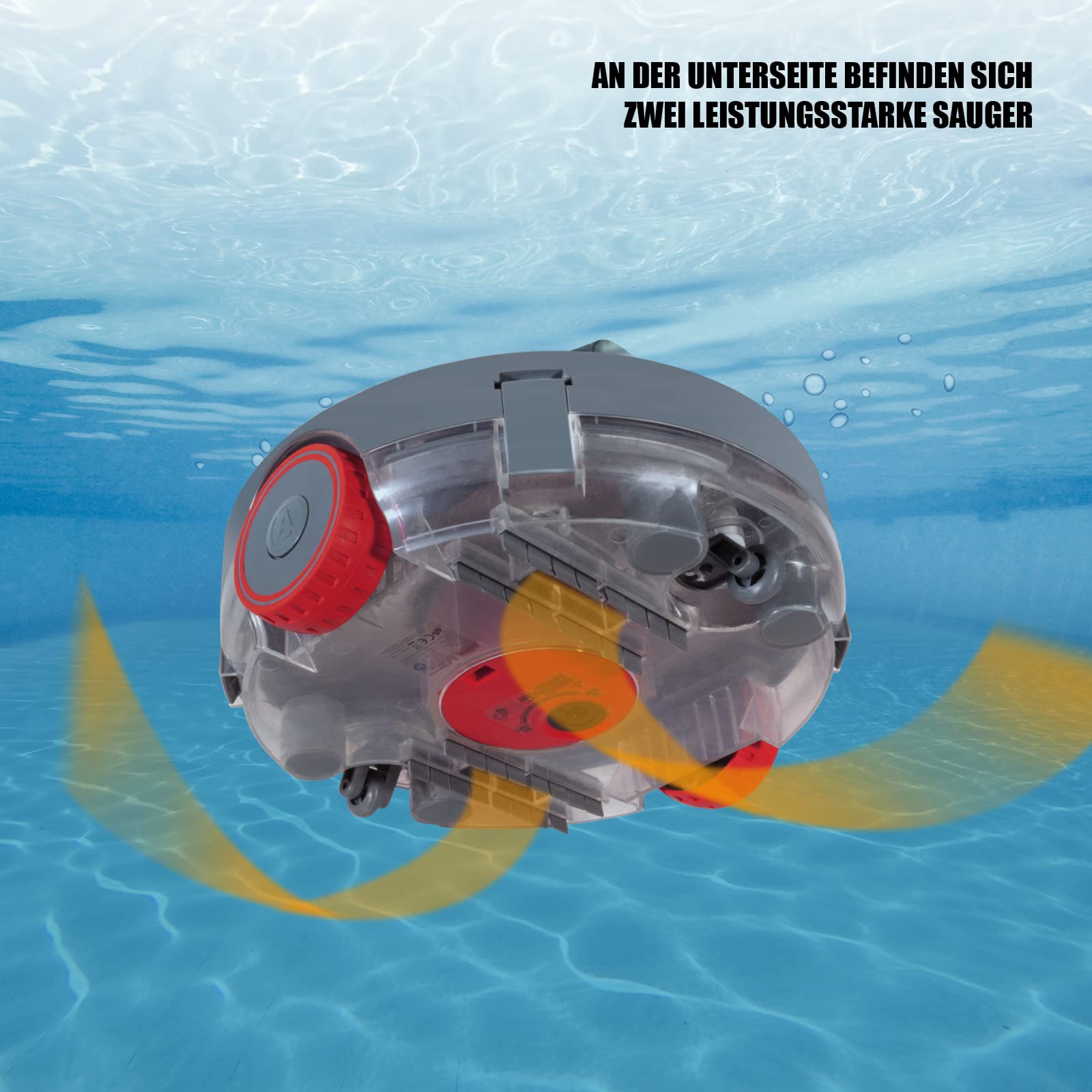 Mauk® Aspirateur Robot pour Piscine - Batterie Li-ION - 200 m² - Rond et sans Fil