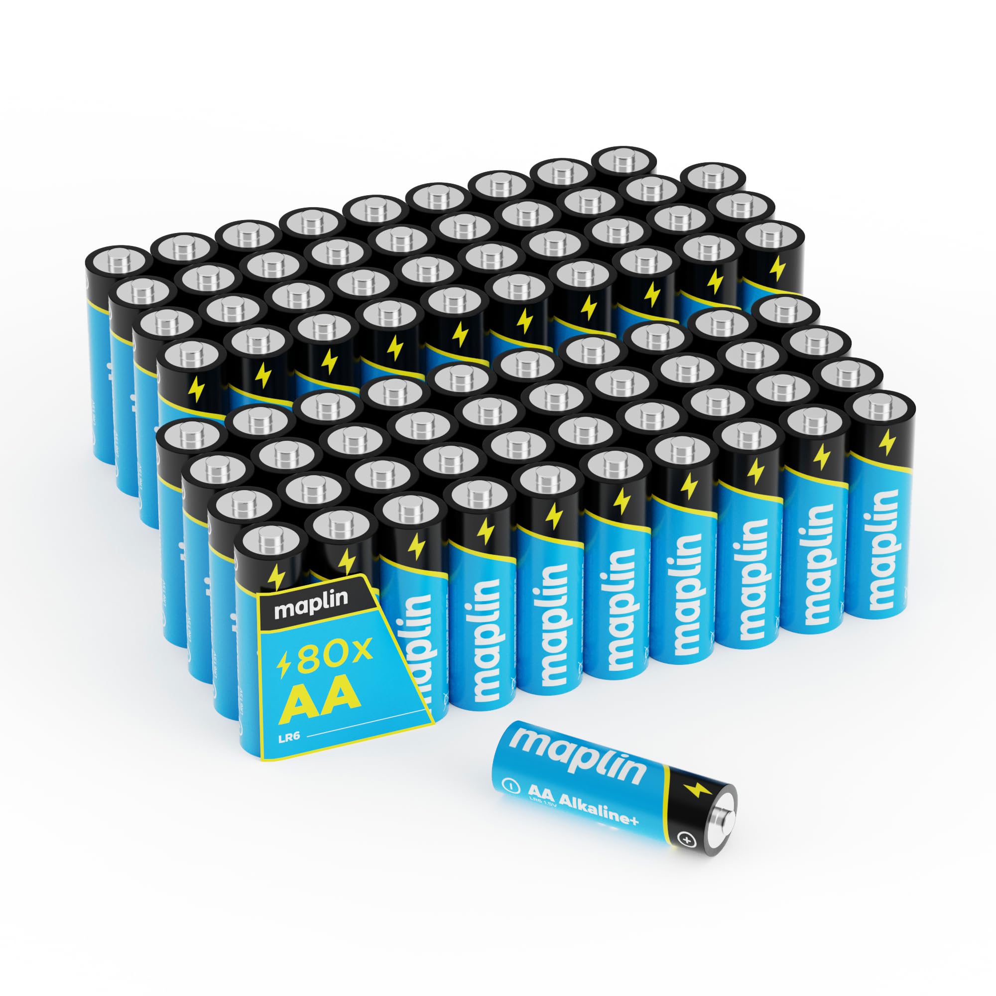 Maplin AA Extra Long Life Batteries - 80 Pack - Blue - LR6 Alkaline 1.5V