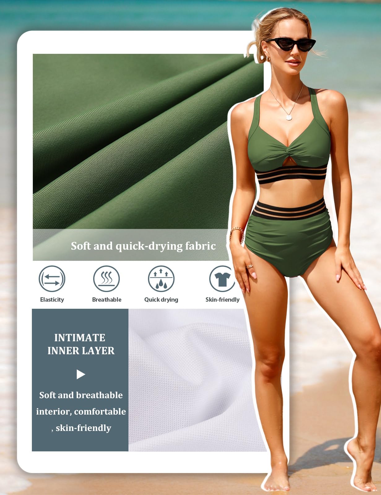 UMIPUBO Strój kąpielowy kobiety z wysokim stanem dwuczęściowy zestaw bikini sportowe Raceback bikini topy sexy push up wyściełane biustonosz stroje morskie kobiety stroje plażowe odzież plażowa