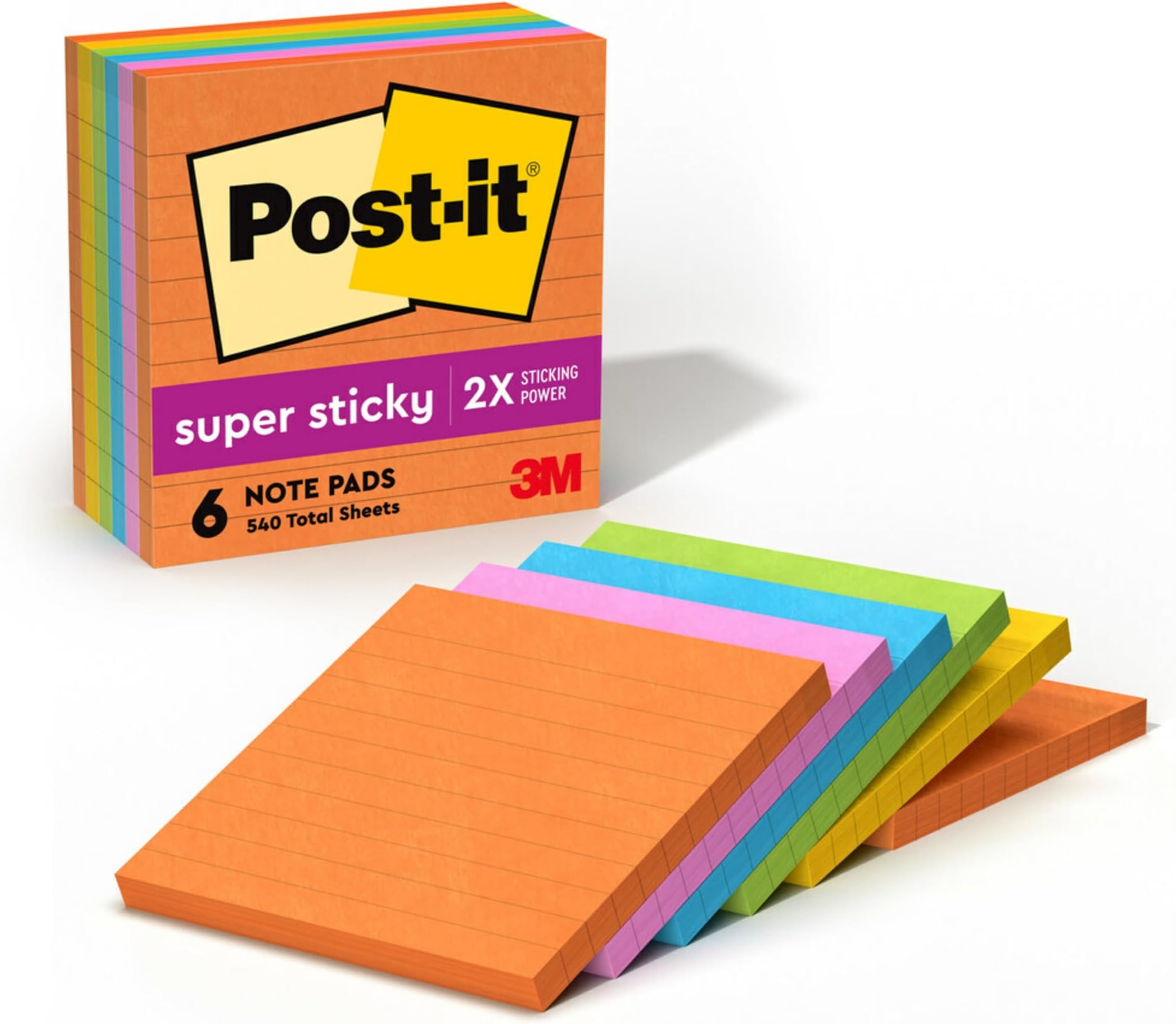 Neon Sticky Notes - 6 Pads of Super Sticky Notes -13 Neon Sticky Notes - 6 Pads of Super Sticky Notes -13