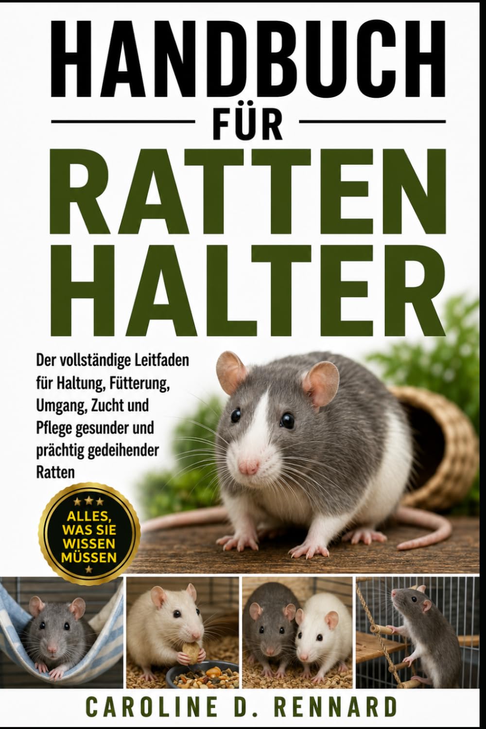 HANDBUCH FÜR RATTENHALTER: Der vollständige Leitfaden für Haltung, Fütterung, Umgang, Zucht und Pflege gesunder und prächtig gedeihender Ratten