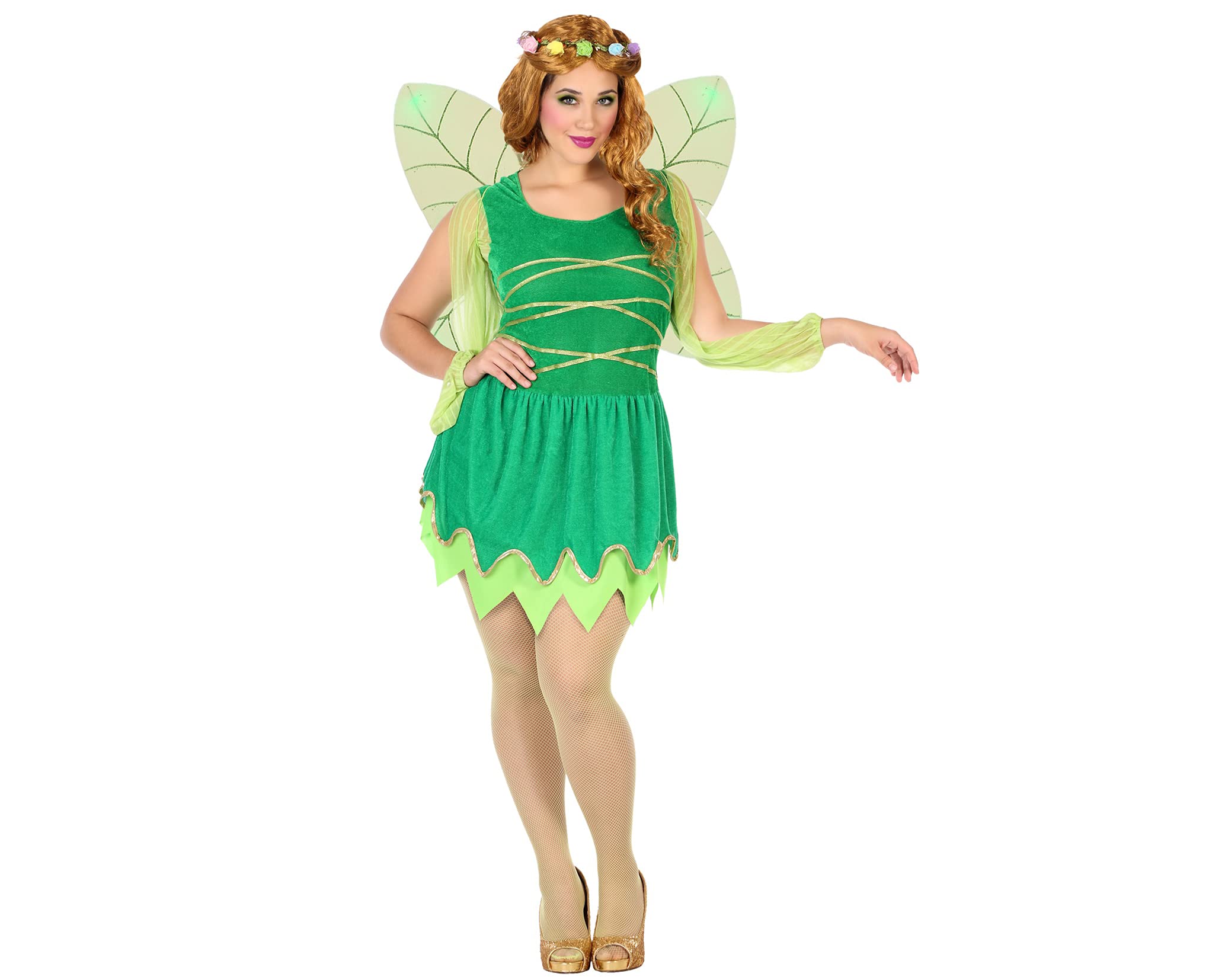 Atosa Disfraz Hada Verde Mujer Adulto Alas