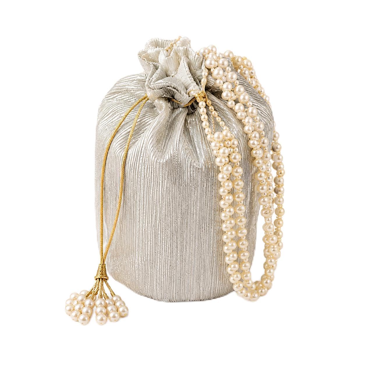 yunicron max Luxury Pearl Handle Potli Bag for Women/Designer Wedding Purse/Bridal Ethnic Clutch-picture-50