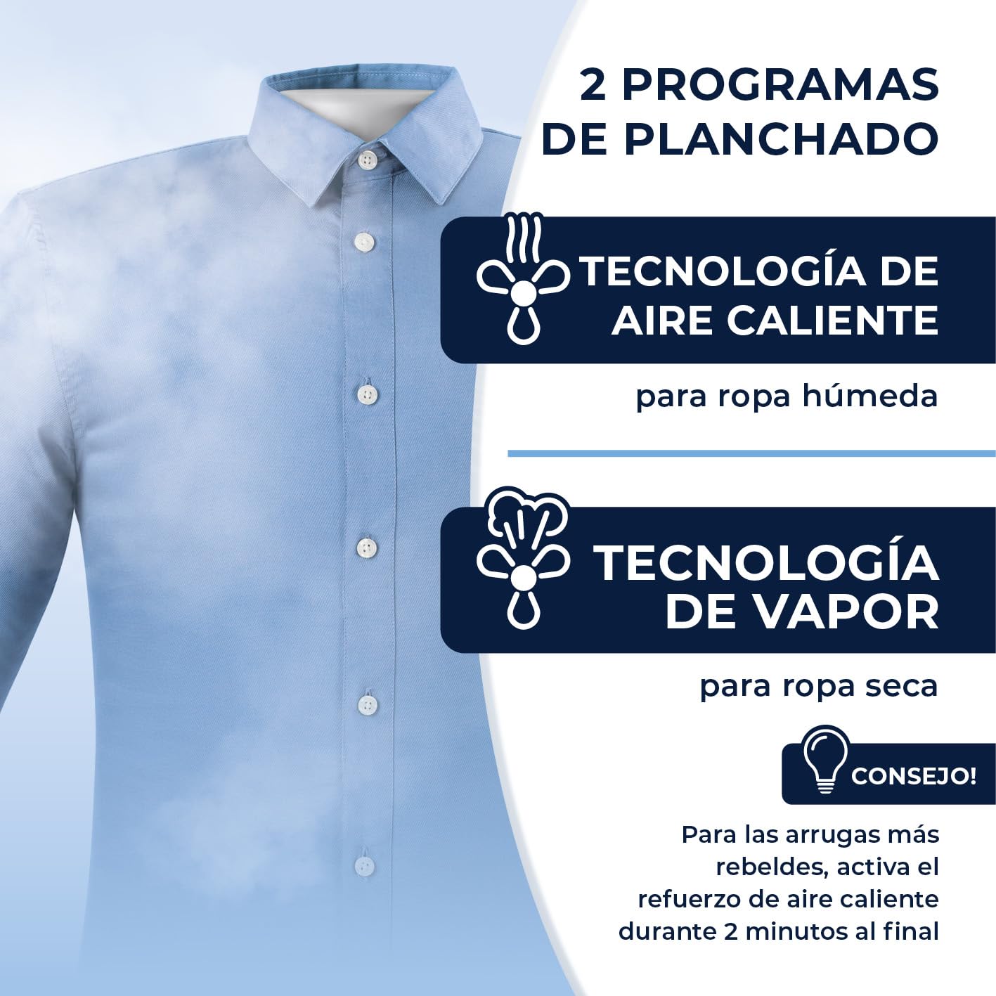 CLEANmaxx Plancha automática para camisas Pro Steam, con función de vapor y pantalla táctil, dispositivo de planchado para camisas y blusas, reduce los olores, desinfecta, alisa, seca y refresca