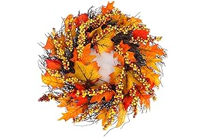 Hoomall Fall Wreath for Front Door: A Festive Autumn Welcome