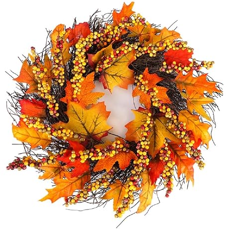 Hoomall Fall Wreath for Front Door: A Festive Autumn Welcome