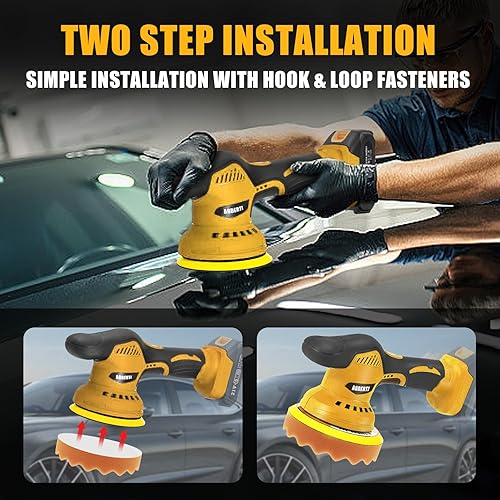 Miniatura 3 de Pulidora inalámbrica compatible con batería DEWALT de 20 V máximo, 6800 RPM velocidad variable sin escobillas para automóvil, pulidor giratorio