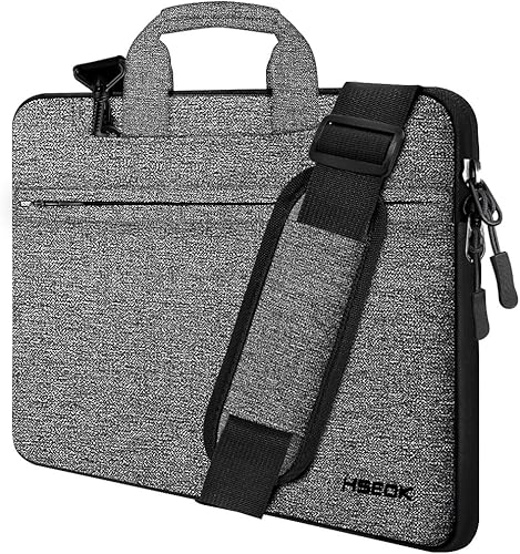 Miniatura 15 de Hseok Bolsa de hombro para laptop de 15, 15.6, 16 pulgadas, maletín, compatible con MacBook Pro de 16 pulgadas 2025-2019 M4 M3 M2 M1, Mac 15.4 Negro