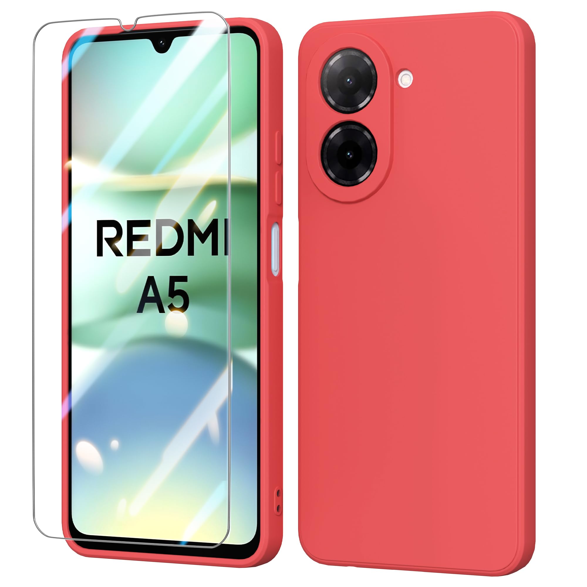 BUTISHIYU - Coque Silicone Pour Xiaomi Redmi A5 4G - Protection Anti-chocs Avec Verre Trempé Et Doublure Microfibre