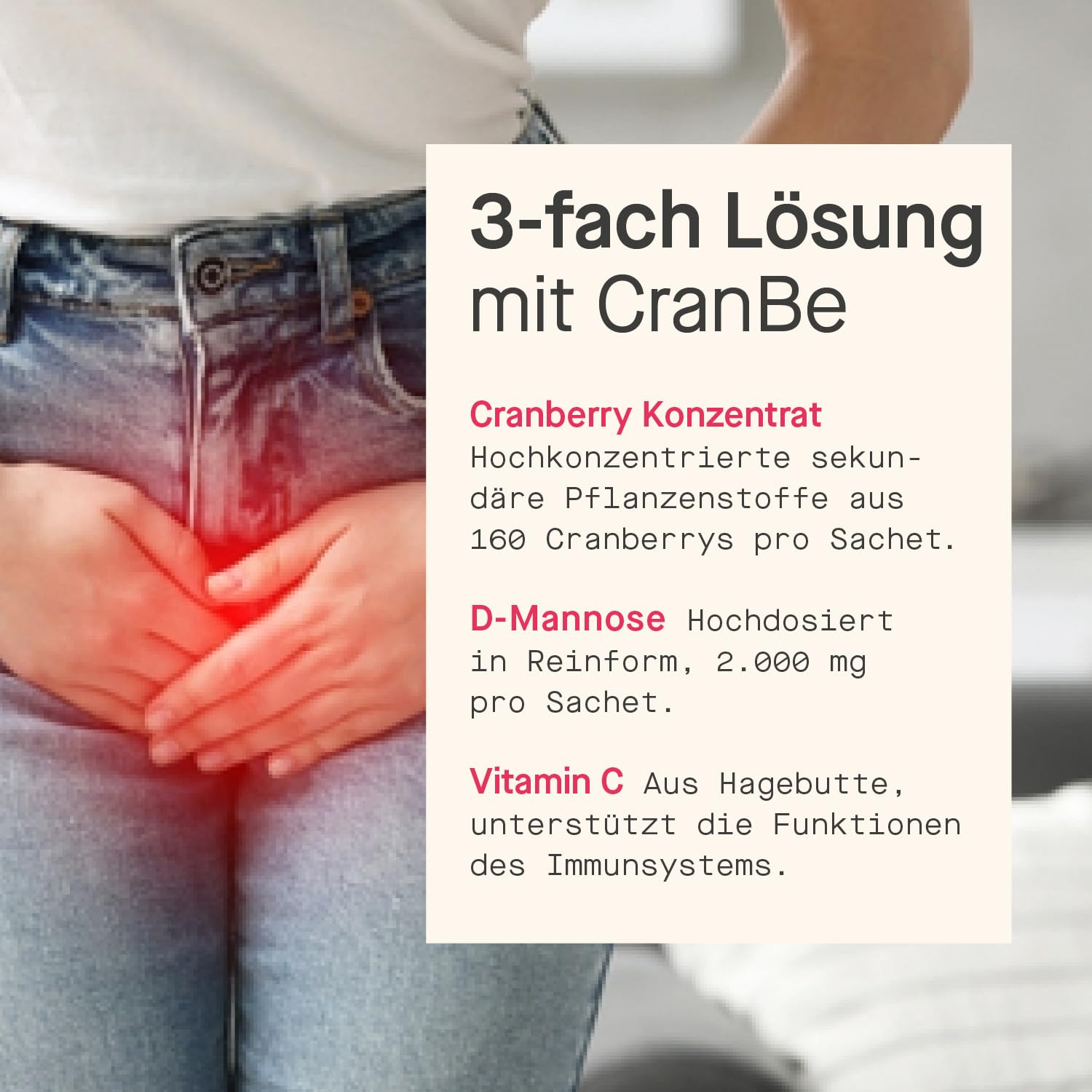 Hochdosiertes Cranberry-Konzentrat + 2.000 mg D-Mannose & 75 mg Vitamin C, praktisch dosiert, vegan & ohne Zuckerzusatz, zur zuverlässigen Unterstützung bei Blasenentzündungen – 9 Sachets à 20ml