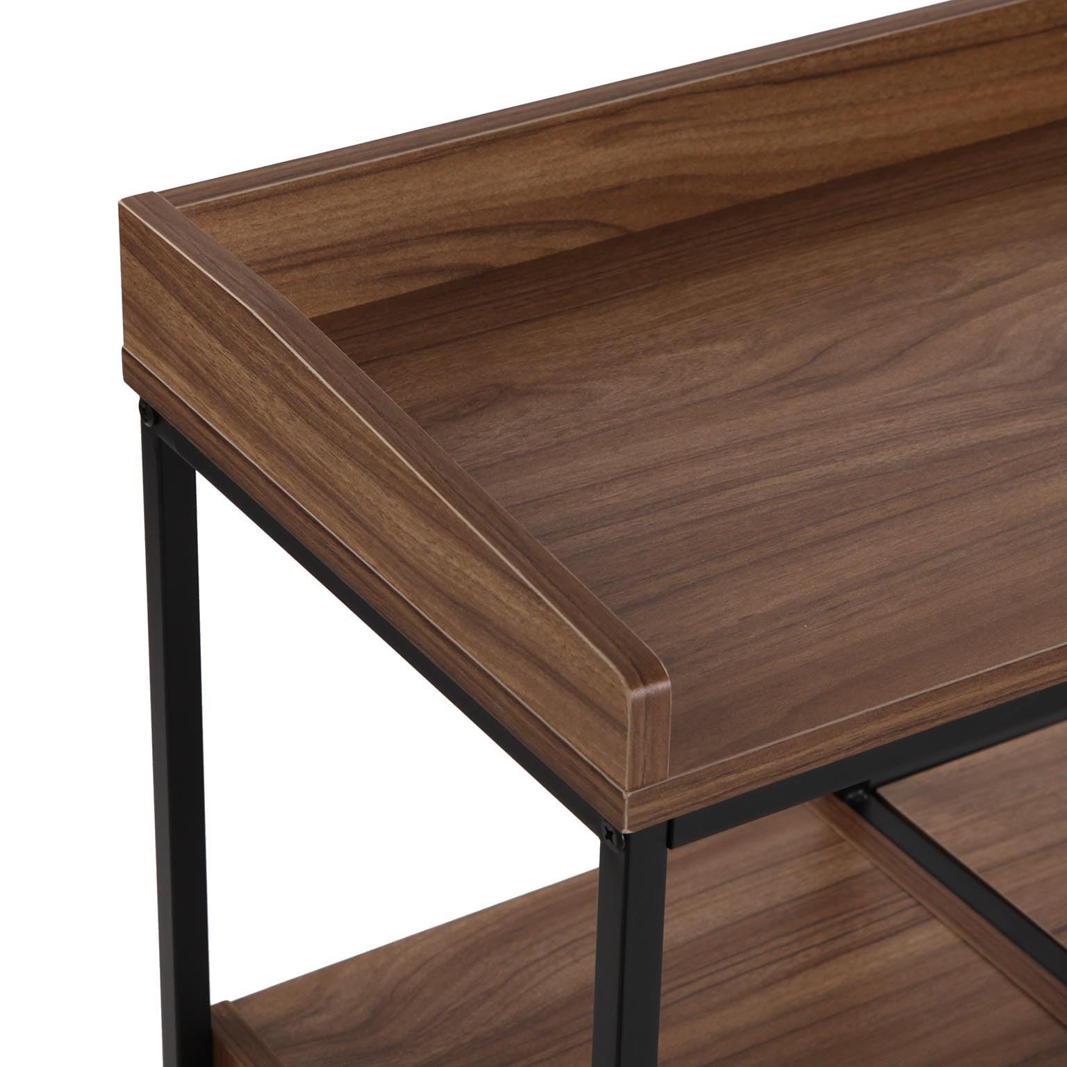Versa Weinregal für 12 Flaschen, moderner Stil, 81 x 70 x 34 cm, MDF-Holz und Metall, Braun und Schwarz