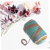 Vista 3 de 1 Roll 5 Strands of Rainbow Cotton Colorful Cotton Threads Acrylic Yarn Skein Waxed Thread Color Segment Dyed Gradient Cotton Yarn Color Yarn Pala