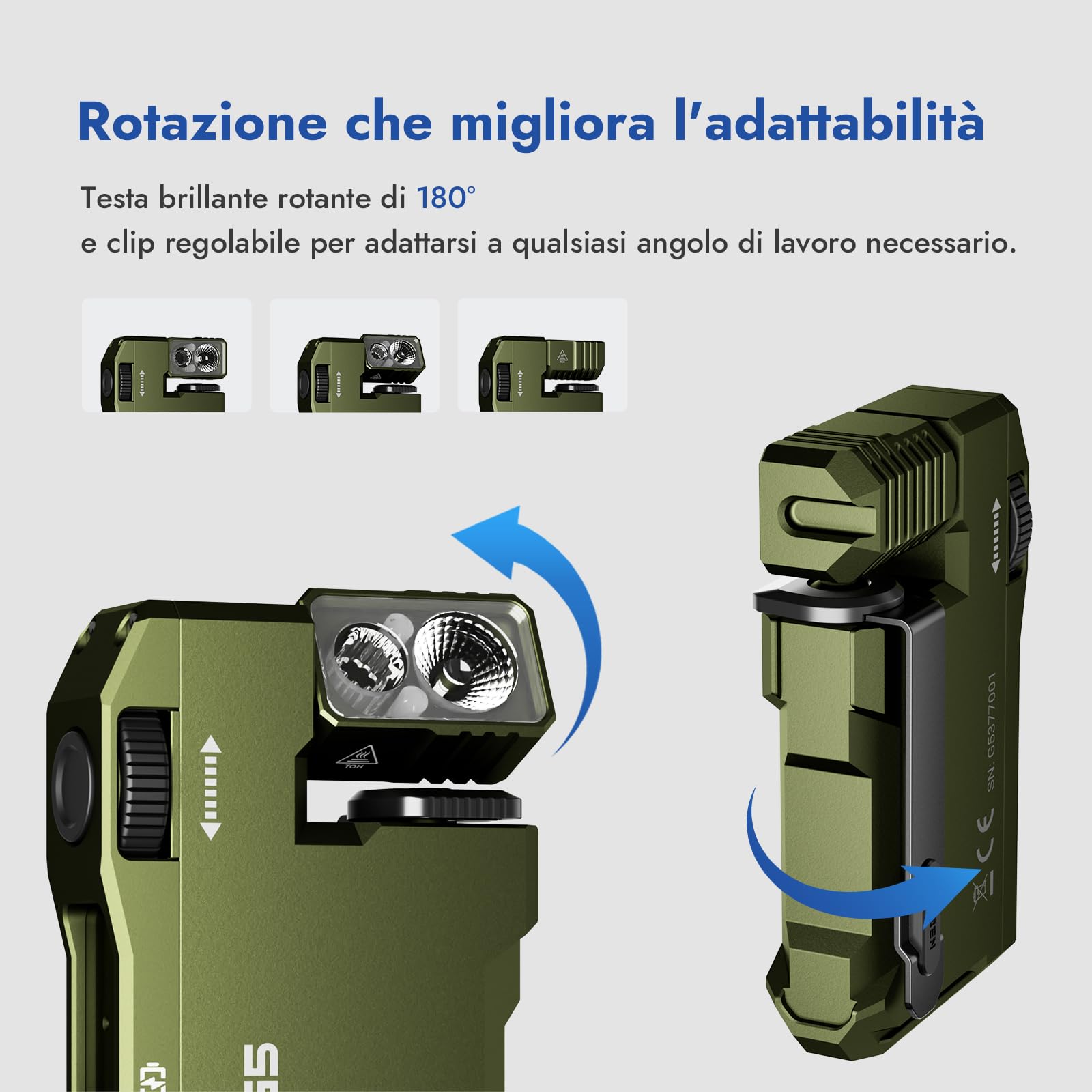 WUBEN G5 EDC Flashlight 400Lumens RGB&White Type-C Rechargeable