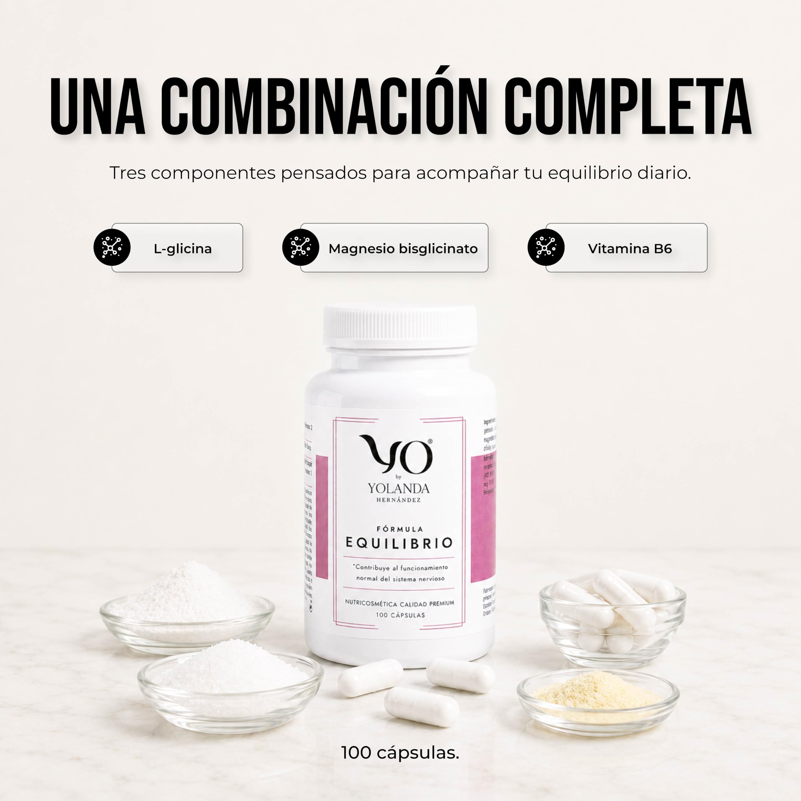 YO Fórmula Equilibrio | Magnesio Bisglicinato con Vitamina B6 | Alta Biodisponibilidad y Absorción | Relajación Muscular y Descanso | 100 Cápsulas Sin Gluten ni Lactosa