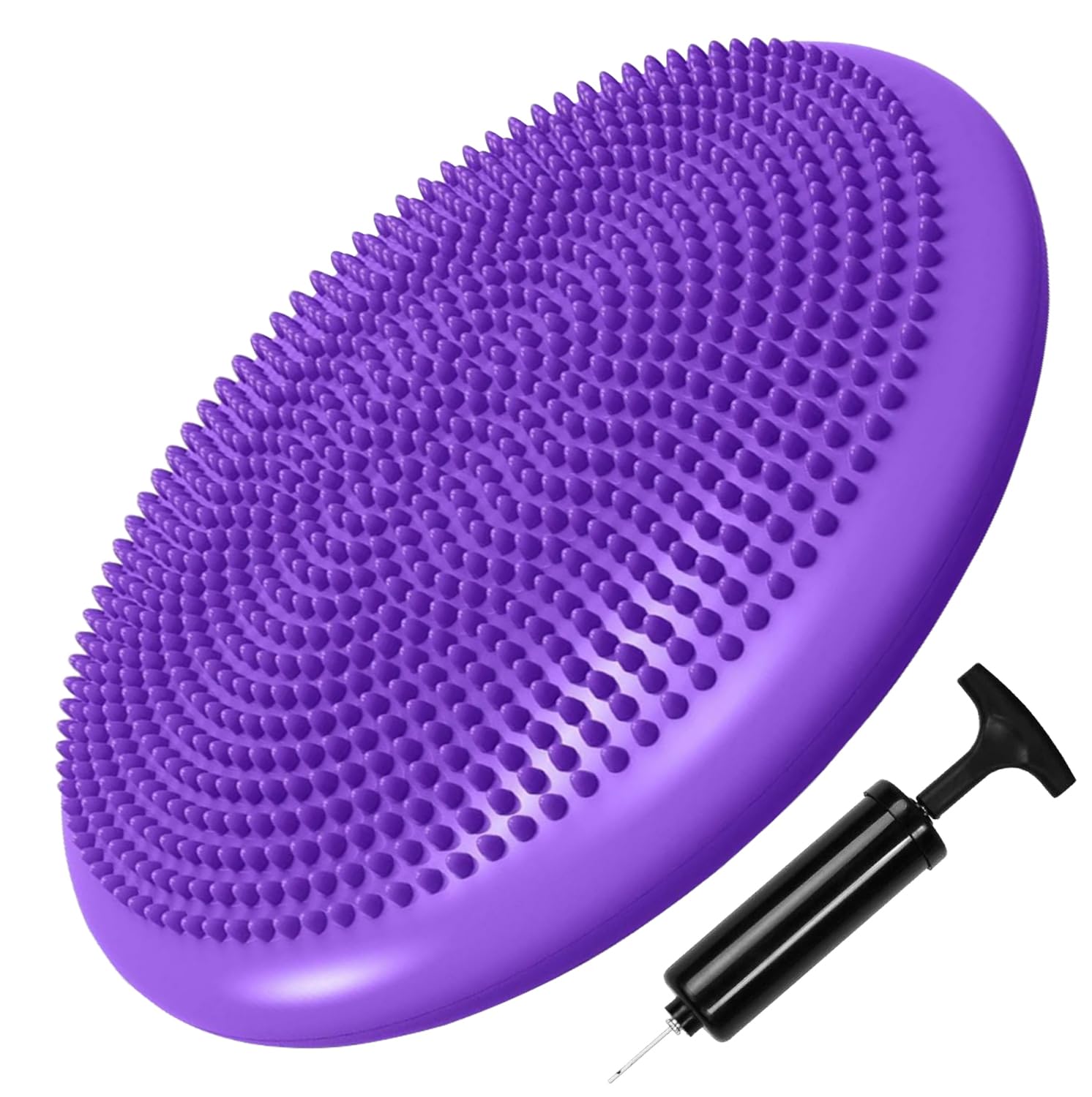 Wobble Cushion Non-Slip Balance Board Inflatable With Air Pump For Core Training Fitness Exercise Sliding Plate For Yoga Stability Disc Balance Pad Ankle Knee Board (PURPLE)
