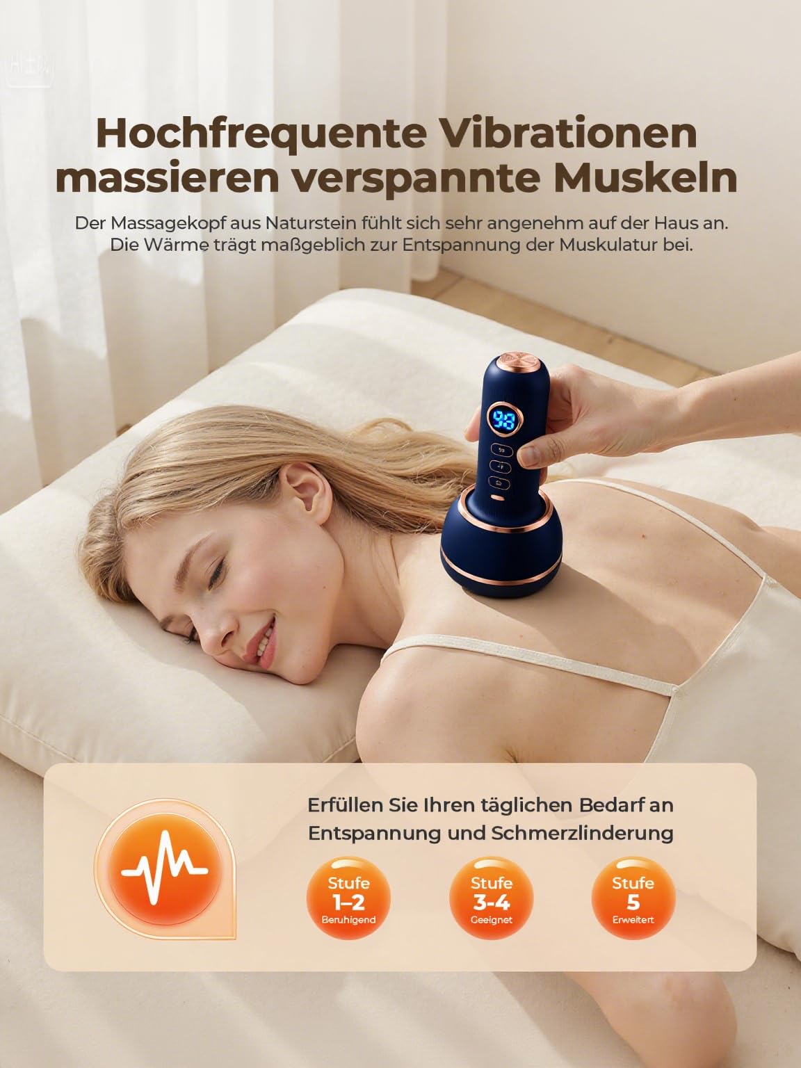iKDSAW Lymphatisch Massagegerät, Venopulse Neuropathie Fußmassagegerät, Orthoback Vibrastone 5.0 Upgrade-Technologie Massagegerät Mit Wärmefunktion für Hände, Rücken, Füße Schmerzlinderung Blau
