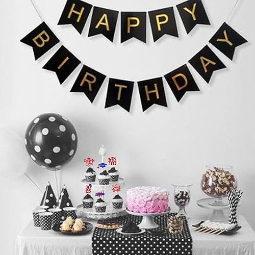 Miniatura 416 de Paquete de 24 adornos dorados para cupcakes de graduación 2025 con purpurina So Proud of You Done Diploma Graduation Cap Cupcake Picks Class of 2025